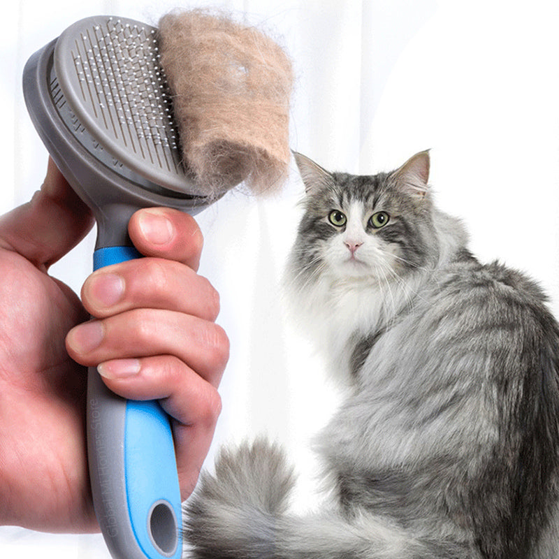 Self-Cleaning Pet Grooming Brush for Dogs and Cats