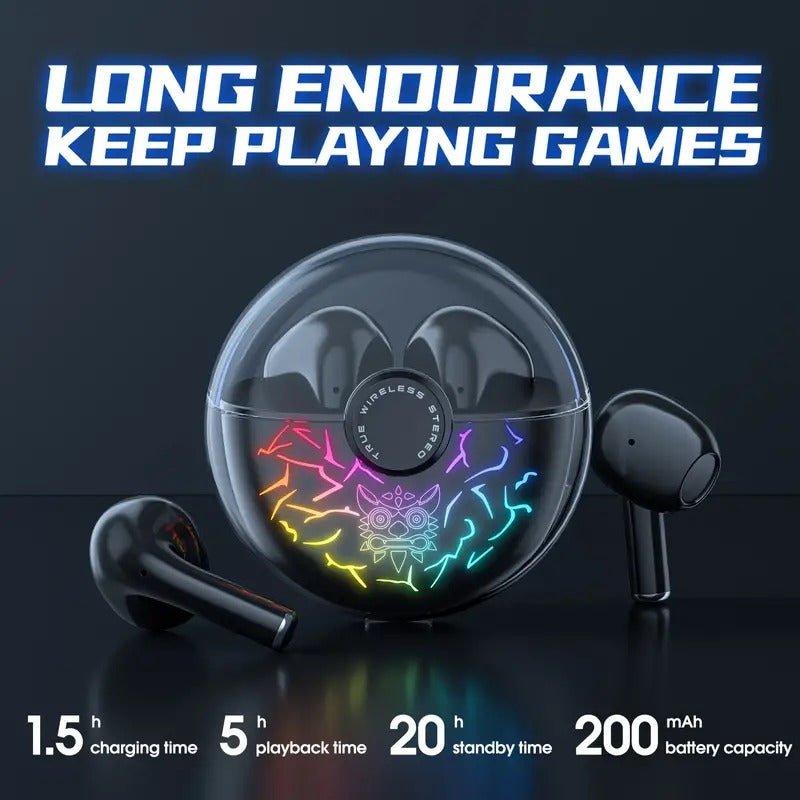 Wireless Gaming Earbuds with RGB Charging Case