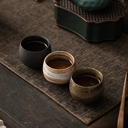 Handmade Japanese-Style Pottery Tea Cup