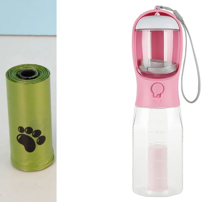 3-in-1 Portable Pet Water Bottle with Food Cup