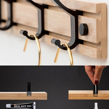 Wall-Mounted Coat Rack with Folding Hooks
