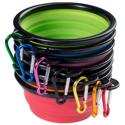 Collapsible Pet Travel Bowl with Clip