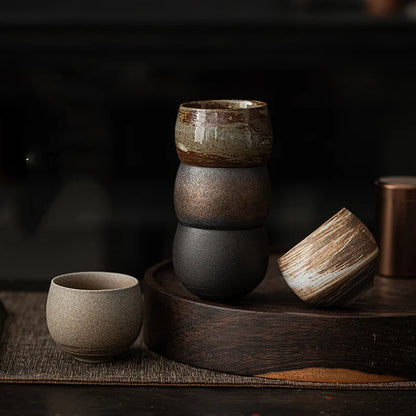 Handmade Japanese-Style Pottery Tea Cup