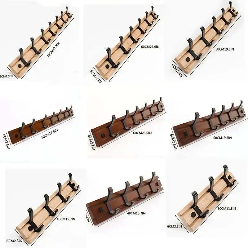 Wall-Mounted Coat Rack with Folding Hooks