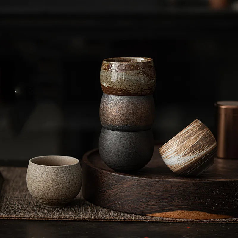 Handmade Japanese-Style Pottery Tea Cup