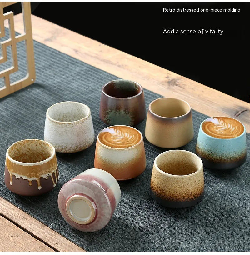 Retro Japanese Stoneware Ceramic Cup