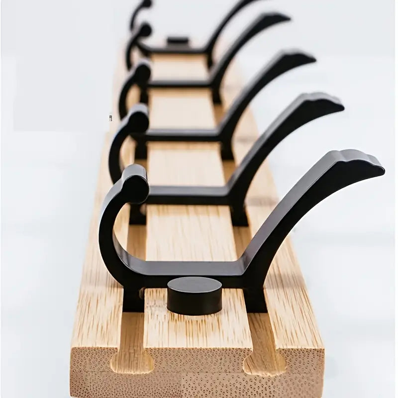 Wall-Mounted Coat Rack with Folding Hooks