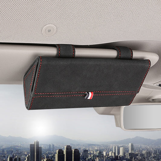 Suede Car Visor Sunglasses Holder