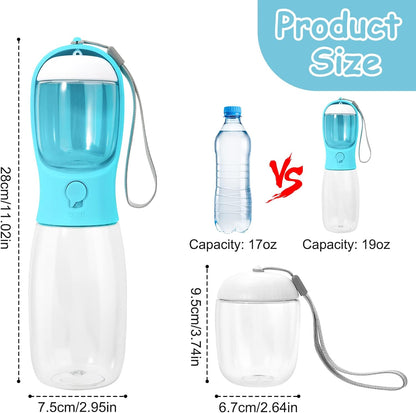 3-in-1 Portable Pet Water Bottle with Food Cup